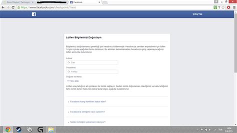 Kilitlenen facebook nasıl açılır